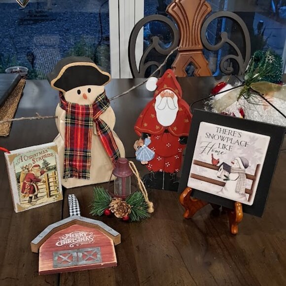 Set of 6 Country Folk Art Ornaments - Picture 15 of 15